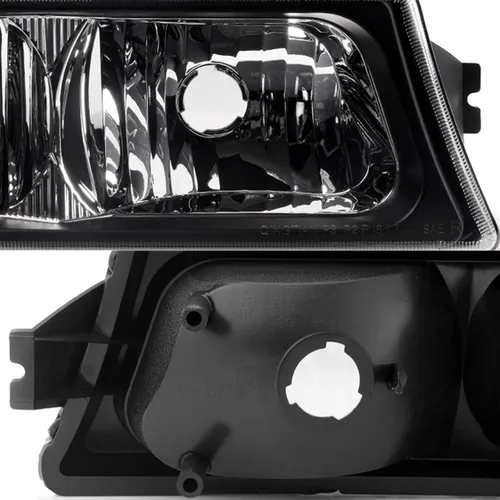 Vista 3 de AKKON - Para 2003-2006 Chevy Silverado Avalanche, faros delanteros negros con bisel, lámparas de defensa para conductor+pasajero, par de luces