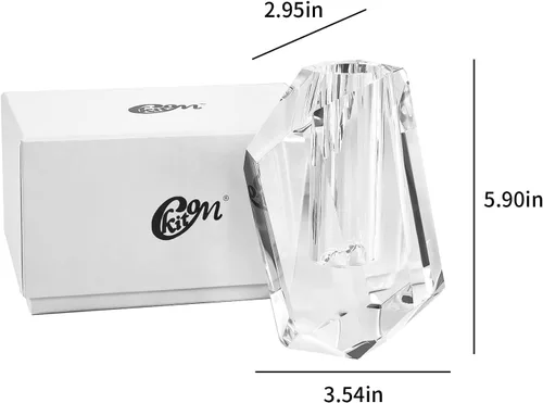 Vista 7 de Los jarrones de cristal se pueden inclinar, sala de estar, decoración de centros de mesa de comedor, botella de aroma (3.5 x 5.9 pulgadas)