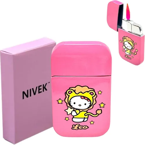 Vista 9 de NIVEK Encendedor de gatito Y2k 12 Consetelaciones Horóscopo Astrología Zodiaco Signos de nacimiento Pretty Pink Flame Kawaii Coleccionable Japonés