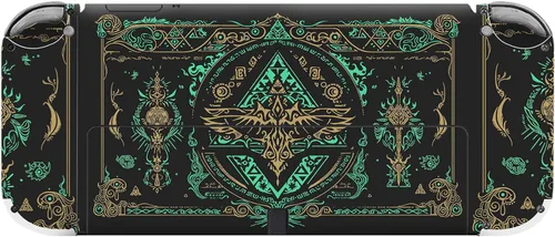 Vista 3 de PlayVital Juego completo de calcomanías protectoras para el modelo OLED de Nintendo Switch, calcomanías de vinilo personalizadas para consola Switch