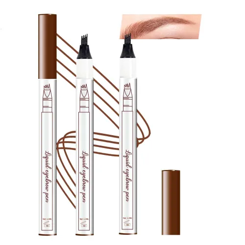 Vista 14 de Lápiz de tinta para cejas de Brow Stylist - Micro lápiz para cejas de 4 puntas con juego de elevación y agarre, con 3 plantillas para cejas