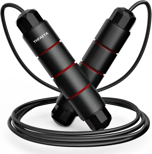 Vista 6 de Cuerda para saltar, cuerda de saltar ajustable, cuerda de saltar sin enredos con rodamientos de bolas rápidos, adecuada para hombres, mujeres