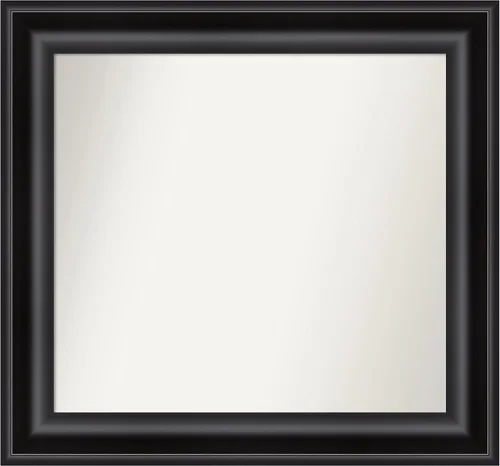Vista 145 de Amanti Art Espejo personalizado, espejo de baño negro puente, espejo de pared o espejo de tocador de baño sobre el fregadero (26 x 26 pulgadas)