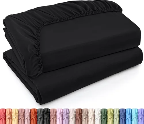Vista 44 de Utopia Bedding - Paquete a granel de 2 sábanas bajeras ajustadas de microfibra cepillada suave con bolsillos profundos, resistentes al encogimiento