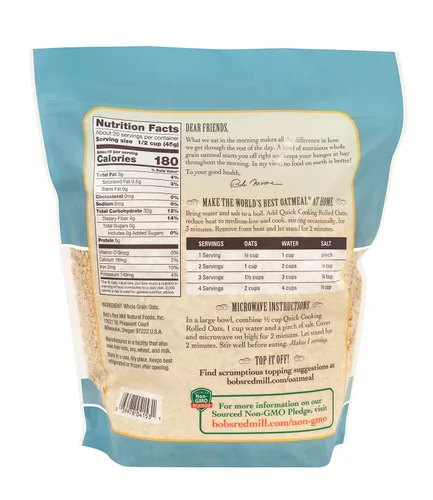 Vista 5 de Bob's Red Mill Avena enrollada de cocción rápida, 32 onzas (paquete de 4)