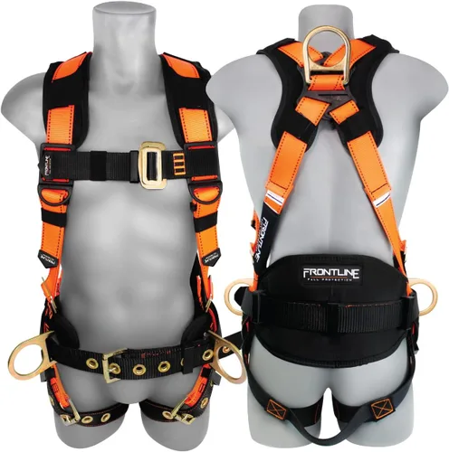 Vista 9 de FRONTLINE FALL PROTECTION Arneses + Anillo en D + Múltiples Estilos + Cumple con OSHA y ANSI