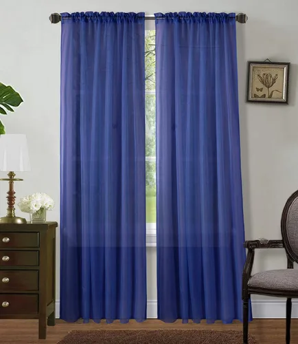 Vista 33 de Sapphire Home Cortinas traslúcidas negras de 63 pulgadas de largo, juego de 2 paneles de cortinas traslúcidas, filtrantes de luz, cortinas Negro