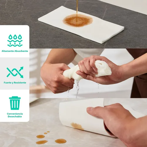 Vista 6 de Paquete de 100 toallas de mano desechables para baño, toallas de papel suaves y absorbentes, desechables, decorativas, para cocina, fiestas, bodas
