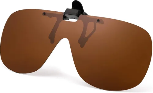 Vista 8 de JM Lentes de sol polarizados con clip sin marco, abatibles, de una pieza, para gafas graduadas Gris