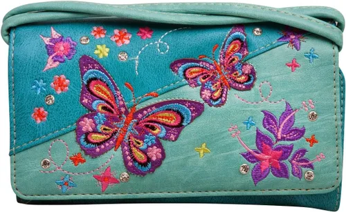 Vista 5 de HW Collection Juego de cartera de hombro con diseño de mariposa para mujer