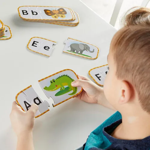 Vista 2 de Learning Resources Tarjetas de rompecabezas del alfabeto, preparación para el jardín de infantes, rompecabezas autocorrectivos, a partir de 4 años