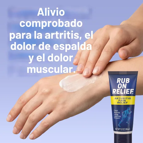Vista 5 de RUB ON RELIEF Crema Tópica para Alivio del Dolor - Crema No Grasosa para Dolor de Articulaciones para Rodillas, Hombros y Espalda, Artritis Dirigida