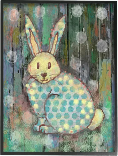 Vista 14 de Stupell Industries Arte de pared enmarcado gris de conejo del bosque envejecido, 11 x 14 pulgadas, diseño por la artista Reesa Qualia