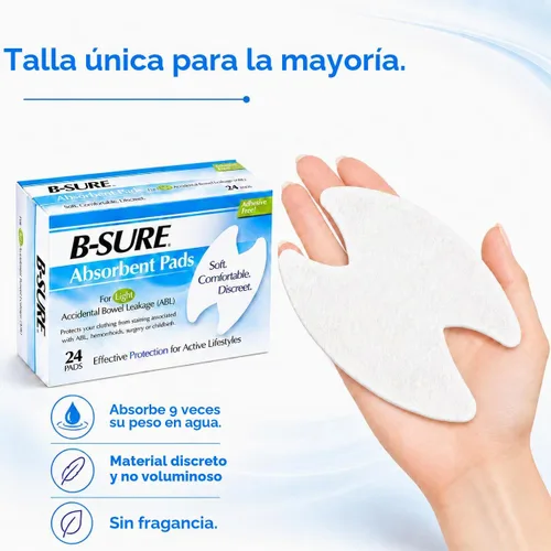 Vista 6 de Toallas B-Sure para Fuga Anal, Caja/24 Toallas