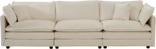 Vista 9 de Juego de sofá modular tapizado de 2 piezas, moderno sofá modular en forma de L con asiento profundo, sofá cama convertible para sala de estar
