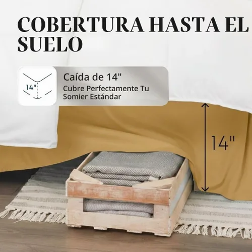Vista 2 de Falda de cama Linen Market - Microfibra ultra suave - Ajuste fácil con caída a medida de 14 pulgadas - Calidad de hotel, resistente al encogimiento