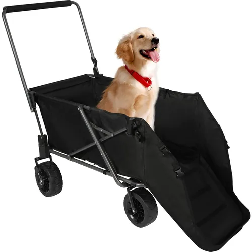 Vista 12 de REDCAMP Carro Plegable para Perros con Extremo Trasero Extensible de Servicio Pesado, 220L Carrito Utilitario Plegable Grande Cochecito para Perros