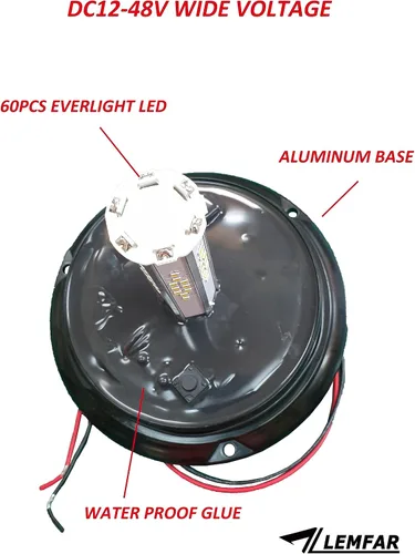 Vista 7 de Luz estroboscópica LED de faro luz estroboscópica ámbar techo superior luces estroboscópicas de alta visibilidad, luces estroboscópicas redondas