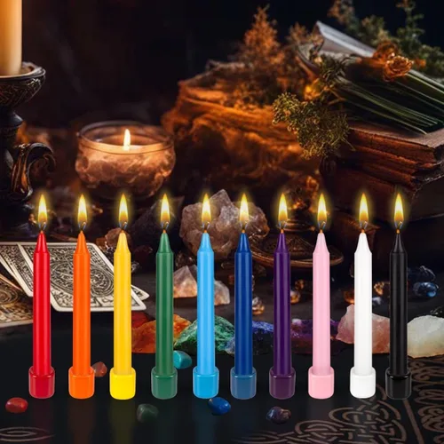Vista 6 de Mega Candles Mini vela de hechizo con carillón cónico, 20 unidades, 4 x 1/2 Surtido