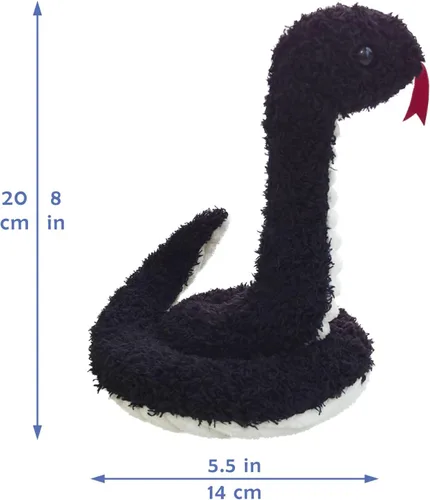 Vista 3 de Juguete de peluche negro de serpiente de peluche, suave juguete de peluche para niños y niñas, regalos para niños o novia, 17 pulgadas