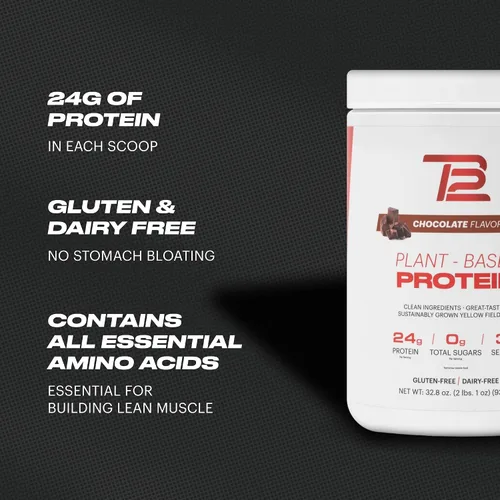 Vista 5 de TB12 Proteína en polvo a base de plantas de Tom Brady, 24g de proteína de guisante vegana, baja en azúcar, baja en carbohidratos, sin OMG, reemplazo
