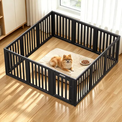 Vista 15 de Corralito para perros, corral transparente para perros, corral para perros en interiores, fácil de instalar y quitar, corralito para cachorros