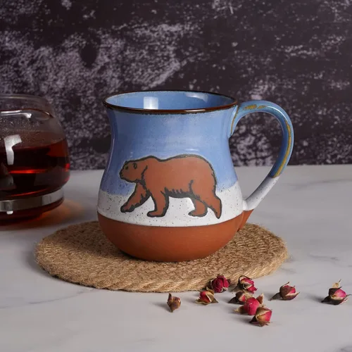 Vista 3 de MPotTo Taza de cerámica con oso polar de 16 onzas, taza de café novedosa para hombres y mujeres, regalo de cumpleaños para hombres y mujeres, regalo