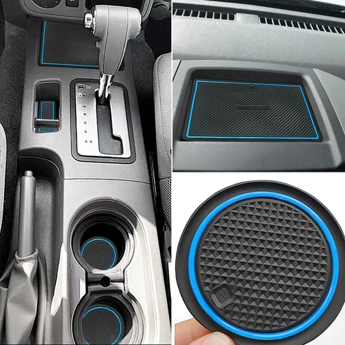 Vista 12 de auovo Alfombrillas antipolvo para Frontier Crew Cab 2005-2020, accesorios Xterra 2005-2015, ajuste personalizado, forros para bolsillo de puerta
