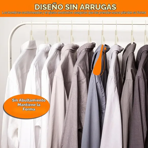 Vista 4 de DEDU Perchas de plástico para ropa, paquete de 20 perchas extra gruesas con gancho giratorio de 360° antideslizantes, perchas para suéteres Beige