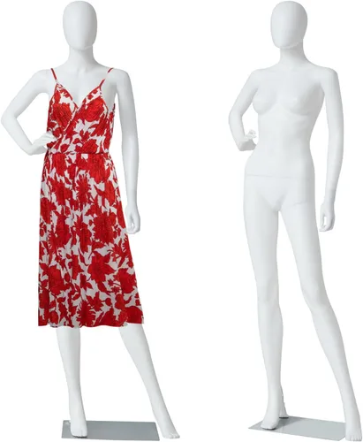 Vista 10 de Maniquí femenino con forma de vestido en exhibición - Maniquí completo ajustable y desmontable de 69 pulgadas, torso de maniquí para costura