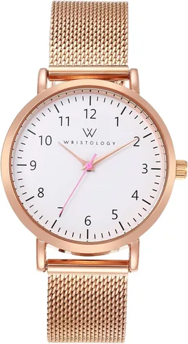 Vista 11 de Wristology 2 Sizes Easy Change Band Numbers Watch Metal Mesh Band - Interchangeable Stainless Steel Strap - to Read Analog Nurse with Second Hand