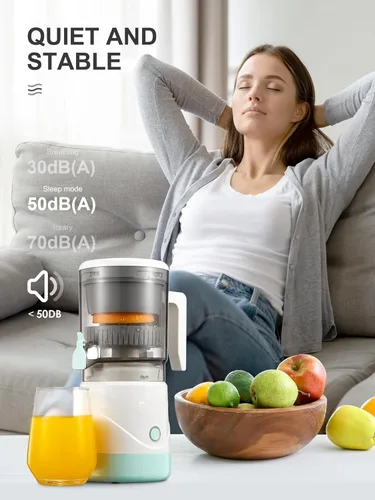 Vista 5 de Exprimidor eléctrico de cítricos, exprimidor de naranja completamente automático para naranja, limón, pomelo, exprimidor de cítricos con cepillo