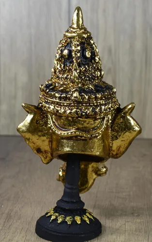 Vista 4 de BUDDHO Máscara tailandesa de Khon, esculturas tailandesas, ramayana, resina, drama, coleccionable, artesanía tailandesa, decoración (Ganesha)