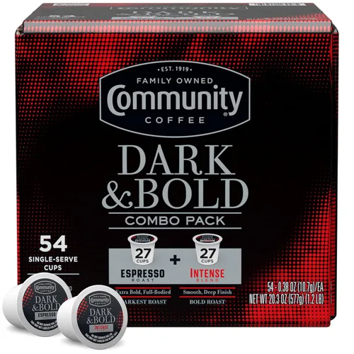 Vista 23 de Community Coffee Dark & Bold Espresso Roast - 12 cápsulas de café tostado extra oscuro, compatible con cafeteras Keurig 2.0 K-Cup, 12
