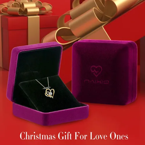 Vista 7 de Double Heart Birthstone Necklace for Women - 925 Sterling Silver Adjustable Chain, 12-Month Cubic Zirconia Pendant, Gift for WifeGirlfriendMom