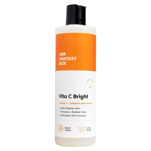 Vista 3 de Her Fantasy Box Gel de baño hidratante con vitaminas corporales: limpiador multivitamínico con vitaminas A, B6, C y E, hidratante y pH equilibrado