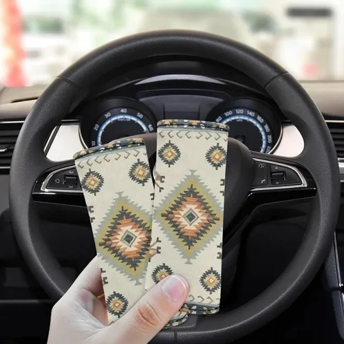 Vista 4 de Belidome Asas de equipaje aztecas, identificadores para maleta, Southwest Triabl, Navajo, funda de carrito con estampado geométrico, funda