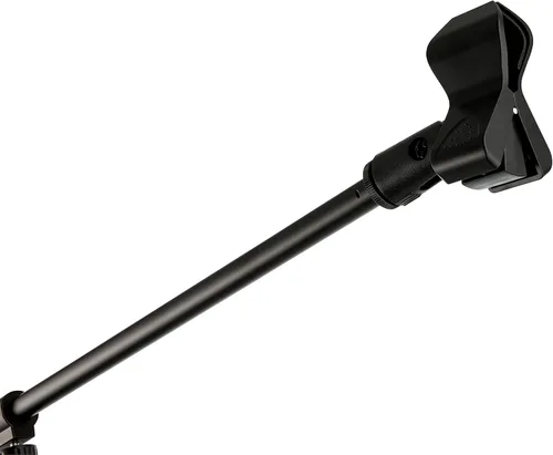 Vista 5 de Soporte de micrófono de trípode, ajuste de altura de embrague con una sola mano y brazo telescópico – clips de gestión de cables, soporte universal