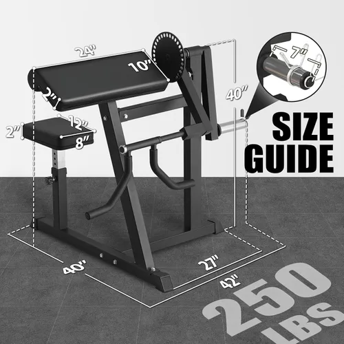 Vista 9 de GMWD Máquina de Curl de Bíceps y Tríceps, Máquina de Curls de Bíceps y Extensión de Tríceps con Carga de Placas de 250 Libras, Equipo de Ejercicio 2