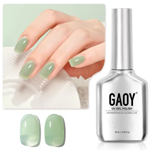 Vista 10 de GAOY Esmalte de uñas de gel color lila nude, 16ml, esmalte de gel neutro traslúcido que se quita con remojo, curado con luz UV para arte de uñas