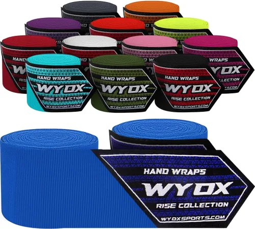 Vista 14 de WYOX Gel Boxing Hand Wraps for Men Women – Elasticated Padded Long Wrist Straps Cotton & Nylon Blend for Muay Thai MMA, Kickboxing, BJJ Combat