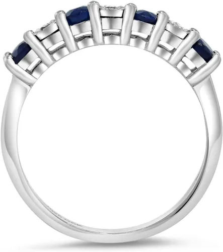 Vista 6 de Gem Stone King Anillo de compromiso de plata de ley 925 con zafiro azul y diamante blanco para mujer Anillo de boda para mujer Disponible