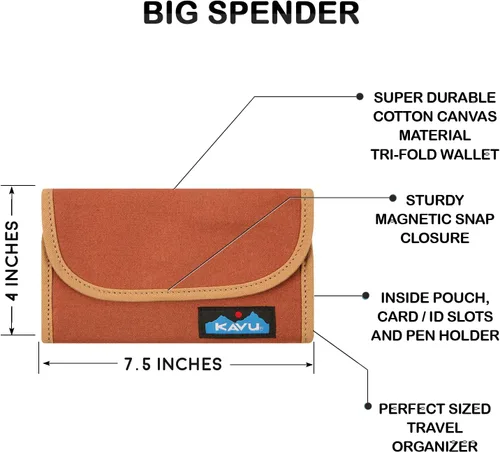 Vista 6 de Kavu Big Spender - cartera de mano de tres pliegues