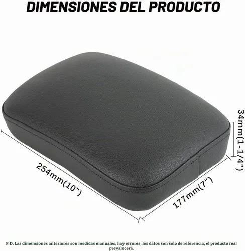 Vista 5 de DREAMIZER Cojín de Cuero para Asiento Trasero de Motocicleta con 8 Ventosas Rectangular Compatible con Motos Harley Custom (Negro)