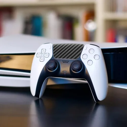 Vista 3 de HOTLINEGAMES - Protector de panel táctil compatible con controlador de PS5, textura mejorada compatible con PlayStation 5 Dualsense, precortado
