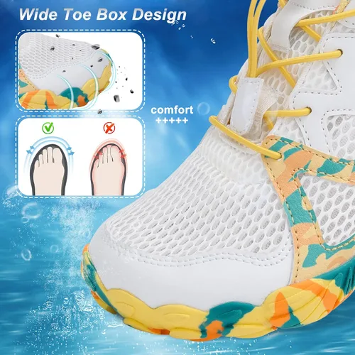 Vista 5 de Lefflow Zapatos de agua de senderismo para mujer, minimalistas, para playa, piscina, caminar, zapatos deportivos Caja de punta ancha