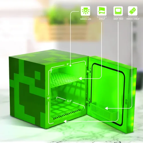 Vista 3 de Minecraft Green Creeper 9 Latas Mini Nevera 6.7L 10.4 x 10 x 10