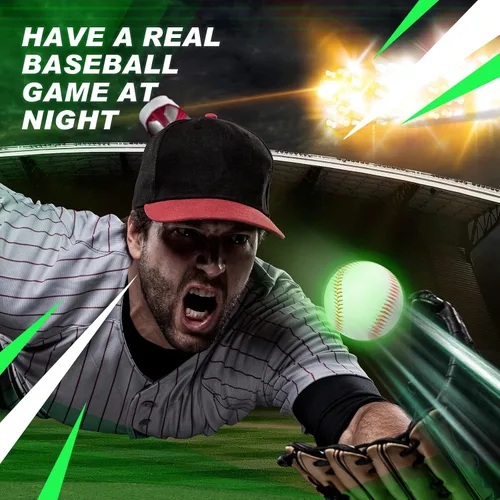 Vista 4 de Paquete de 3 pelotas de béisbol que brillan en la oscuridad, tamaño oficial, para juegos, regalo para niños, niñas y fanáticos, accesorios