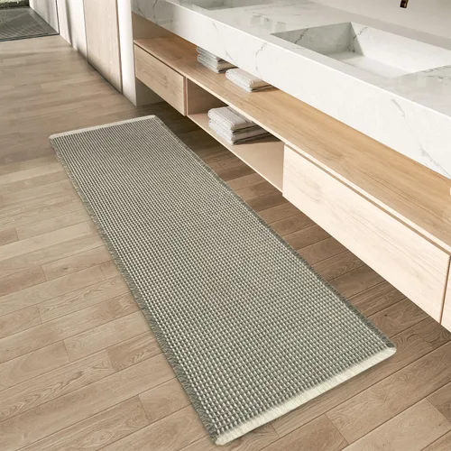 Vista 33 de AMOAMI Tapete de baño mejorado con diseño de gofre, súper absorbente, antideslizante, para suelo de baño, lavable a máquina, con borlas, tapetes
