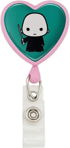 Vista 17 de Harry Potter lindo patrón Chibi corazón cordón retráctil carrete insignia tarjeta de identificación titular